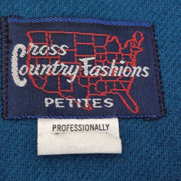 Cross Country Fashions Vintage Ladies 100% Wool One Button Front Blazer Pockets - Picture 4 of 4